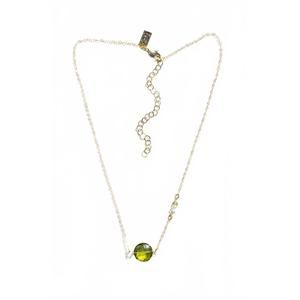NEW NATIVE GEM women's macaron necklace in peridot